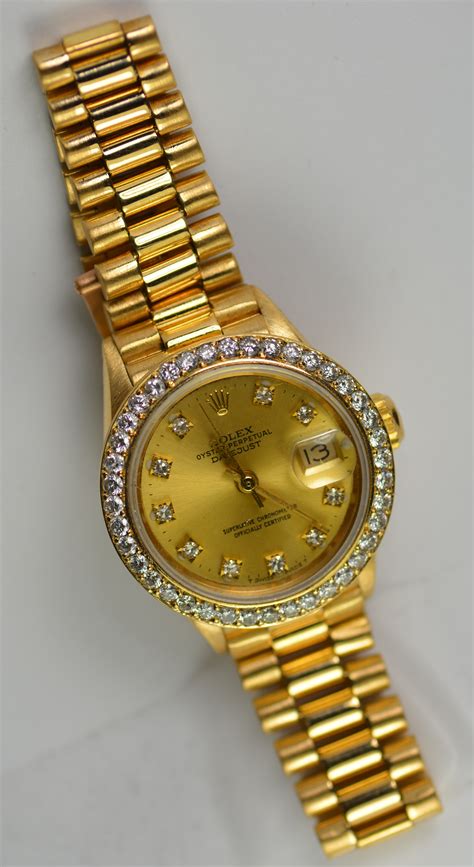 gold diamond rolex chain|18k gold rolex watches.